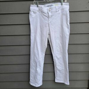INC Denim White Straight Leg Curvy Fit Jeans size 10